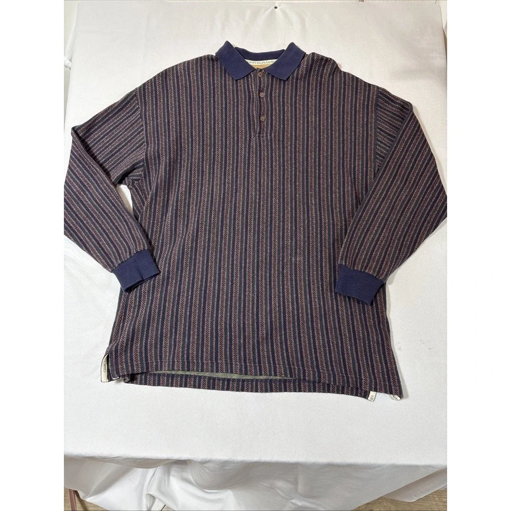 Polo Ralph Lauren Pull Over Mens Small Over Sized 1/4 Button